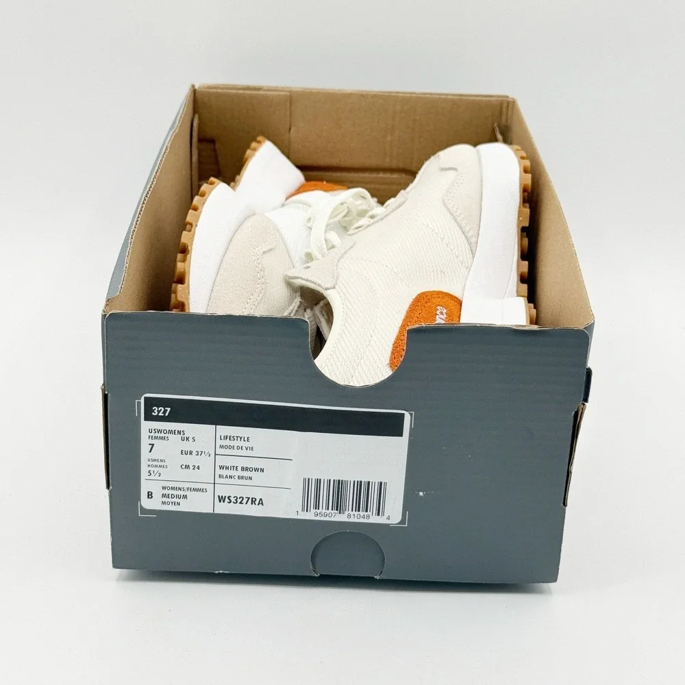 New Balance 327 Lifestyle Sneakers Size 7 Women White Brown WS327RA - NEW - Picture 2 of 10